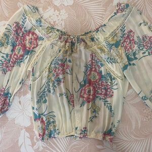 Arnhem Cream and Pink Floral Blouse